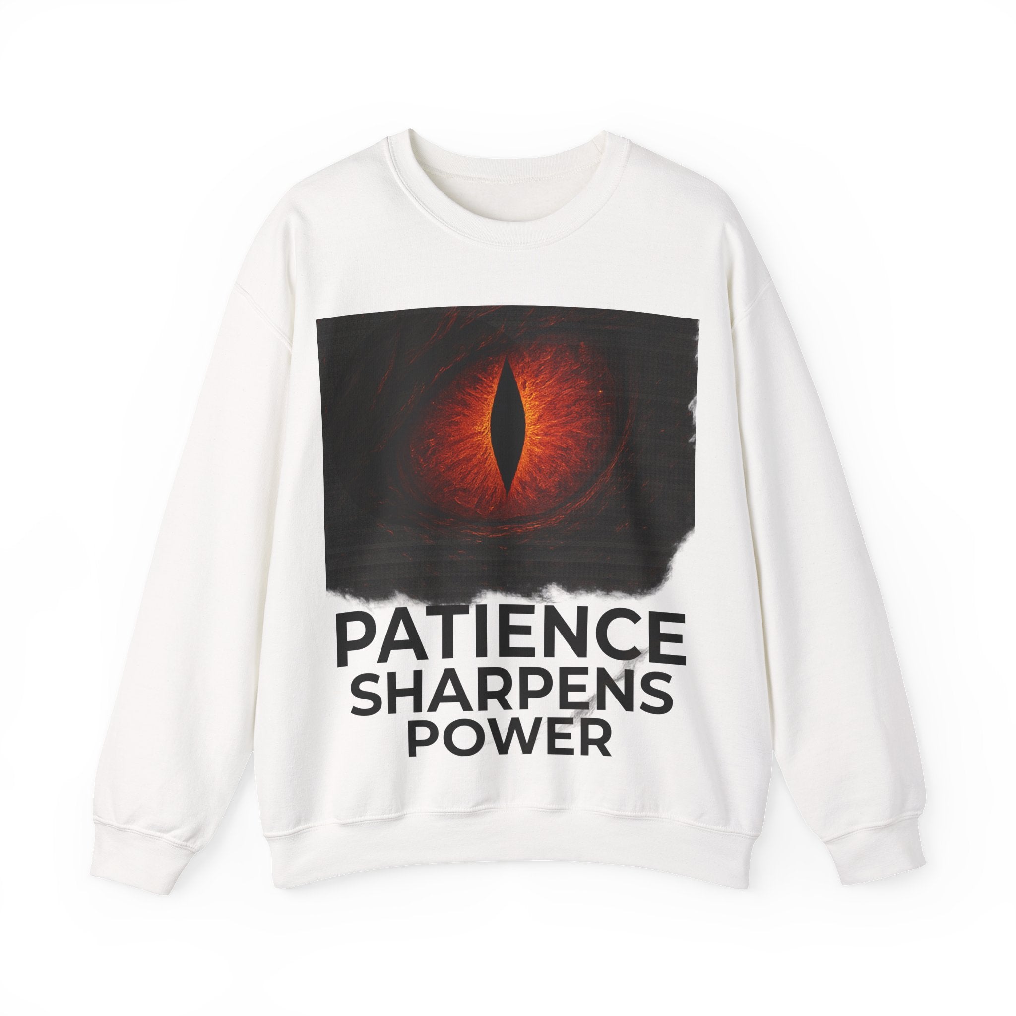 Dragon Motif Crewneck — "Patience & Power" Motivational Sweatshirt