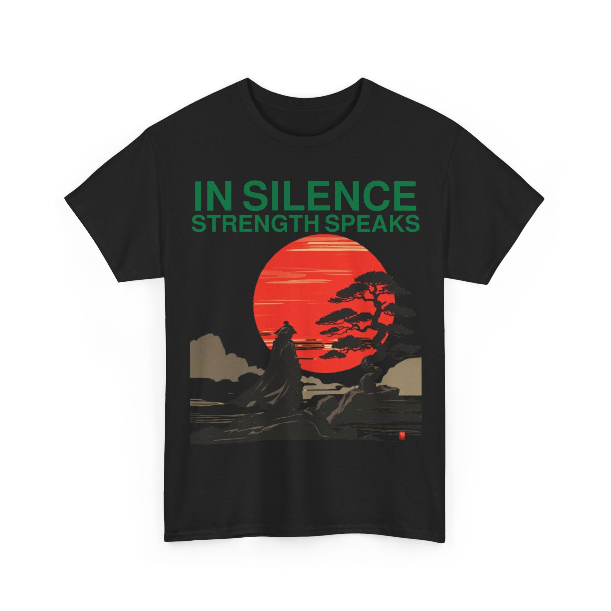 Samurai Strength Tee — "Silence Strength" Graphic T-Shirt