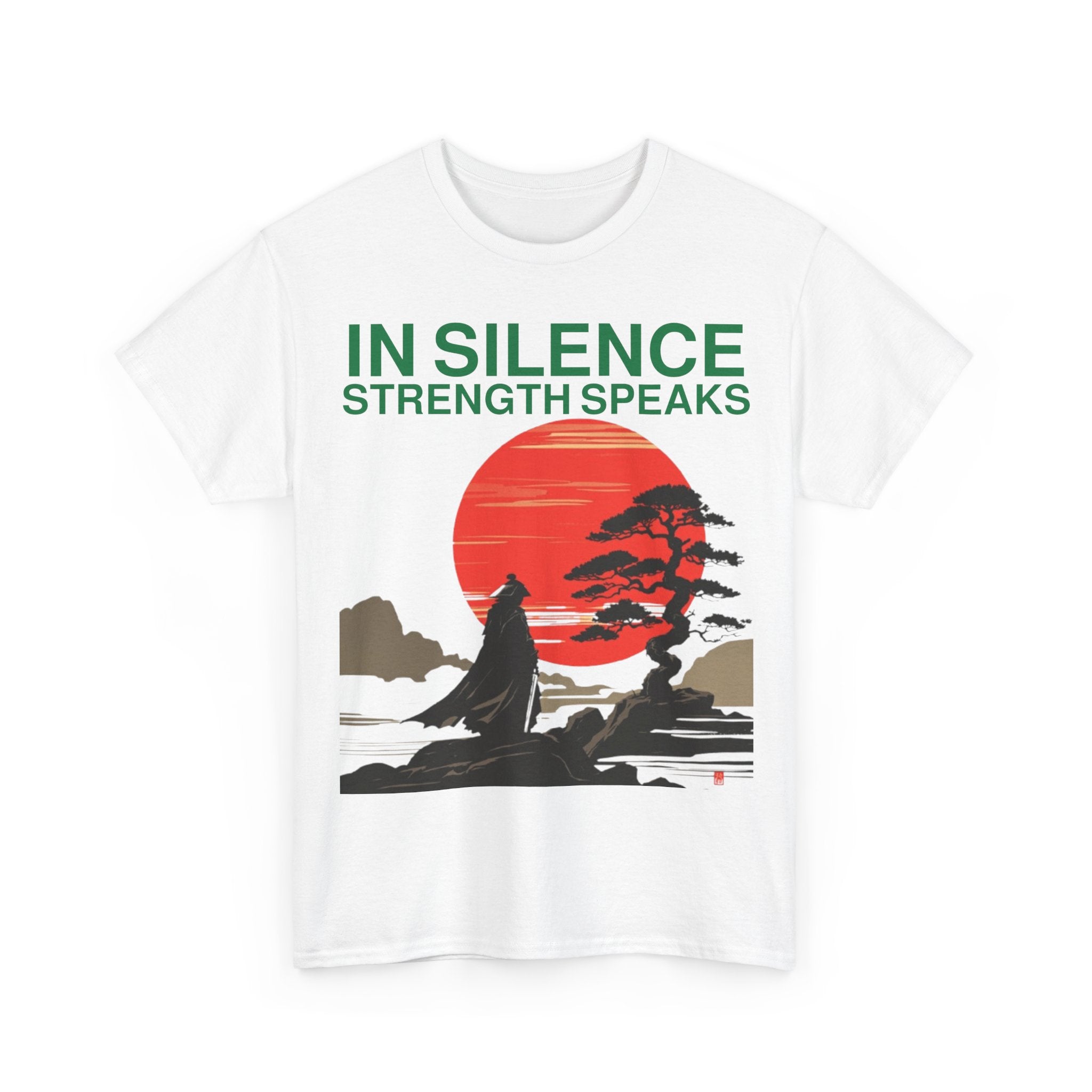 Samurai Strength Tee — "Silence Strength" Graphic T-Shirt