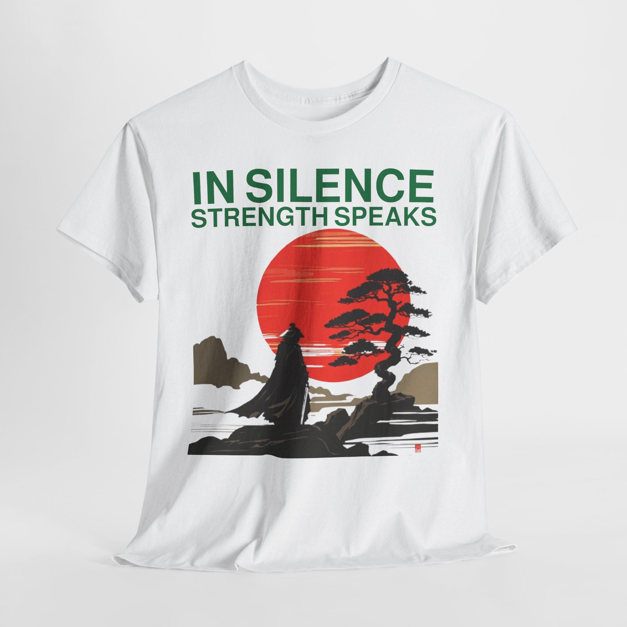 Samurai Strength Tee — "Silence Strength" Graphic T-Shirt