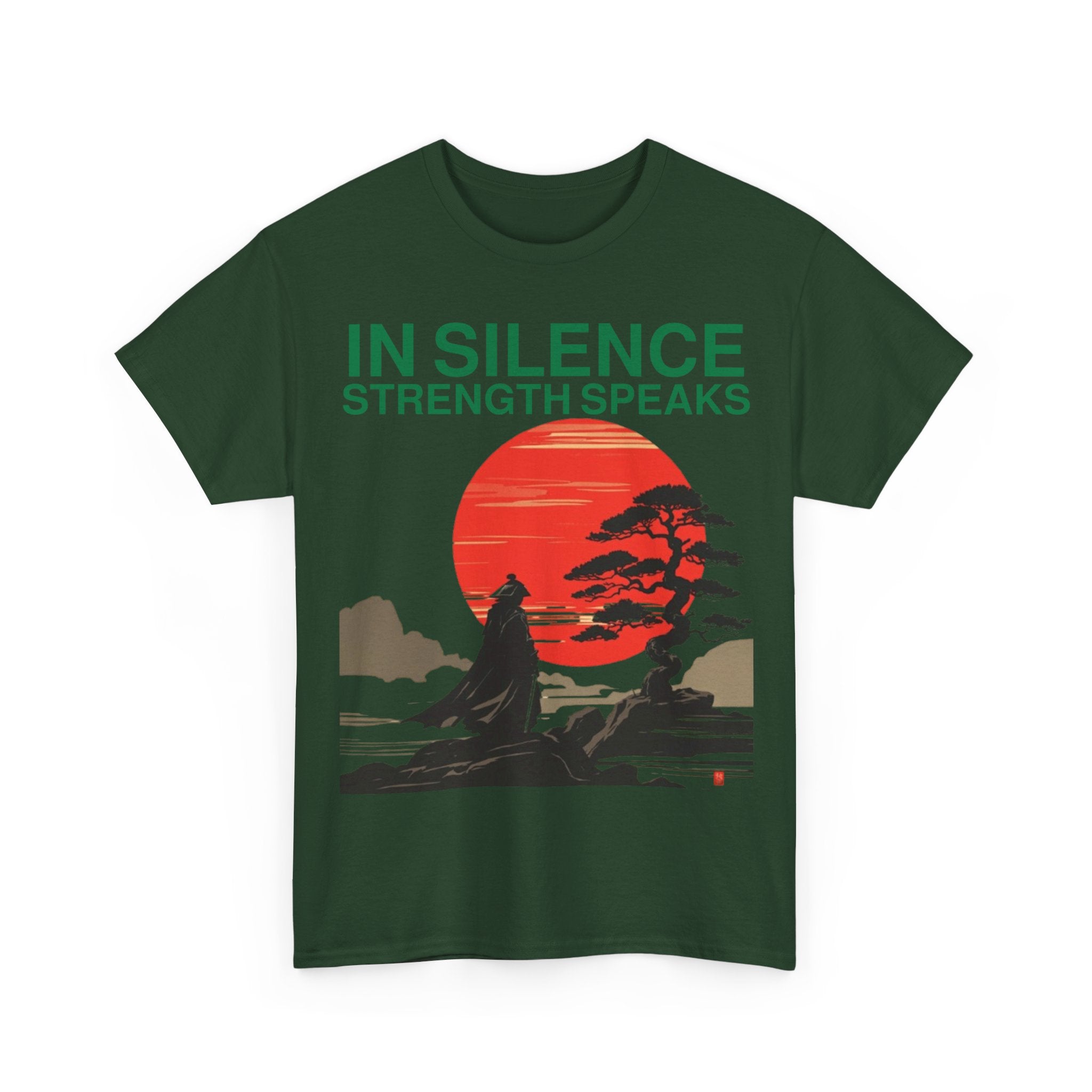 Samurai Strength Tee — "Silence Strength" Graphic T-Shirt