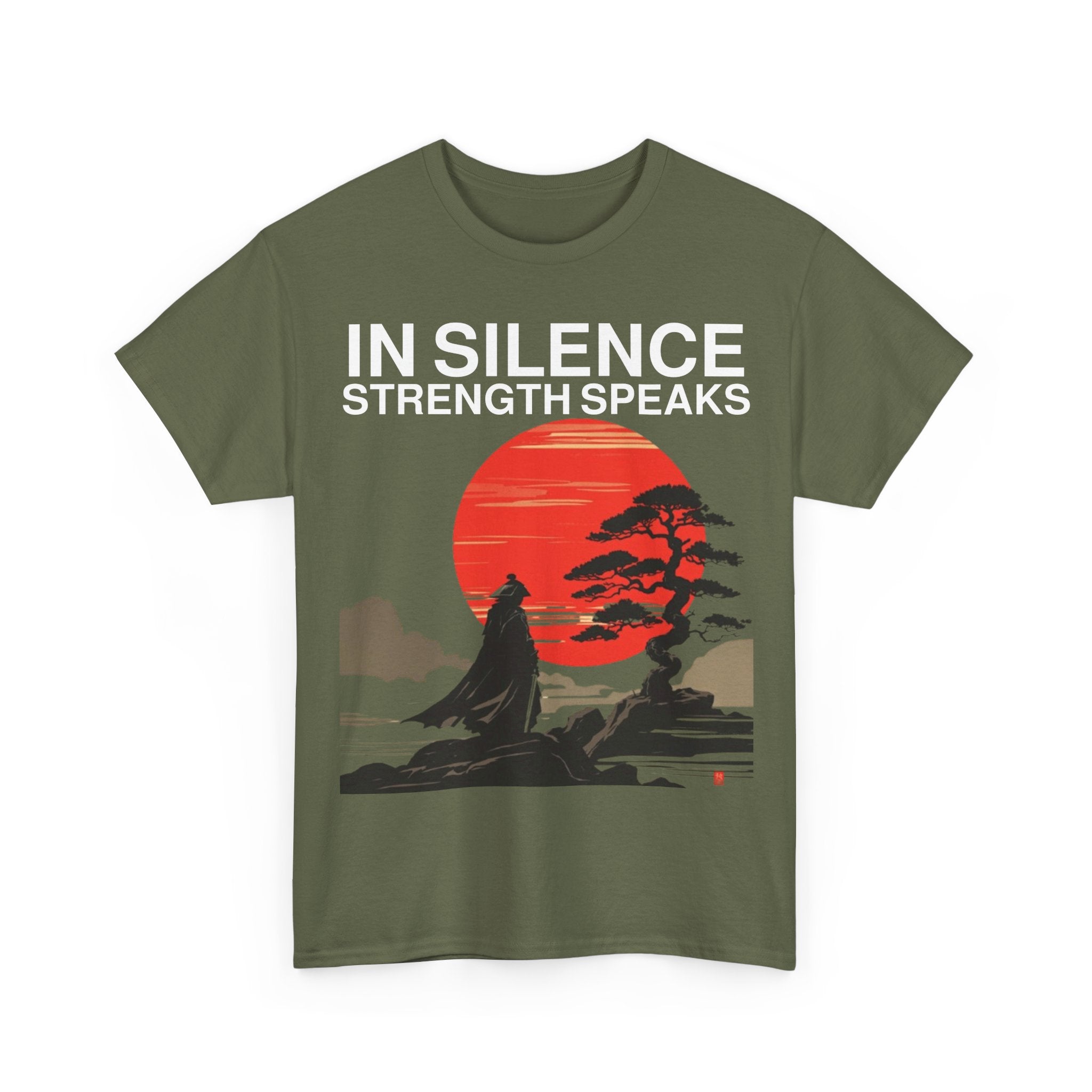 Samurai Strength Tee — "Silence Strength" Graphic T-Shirt