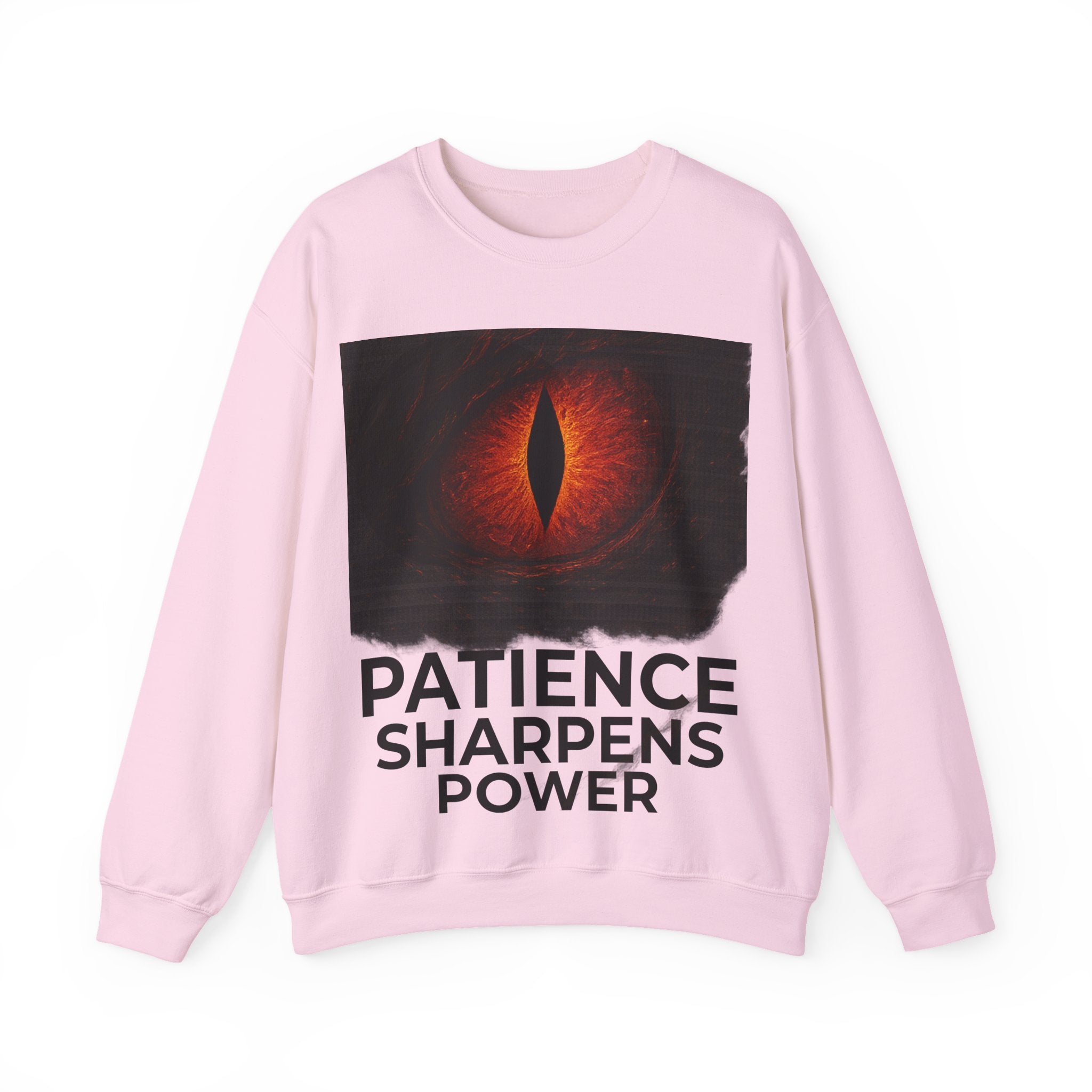 Dragon Motif Crewneck — "Patience & Power" Motivational Sweatshirt