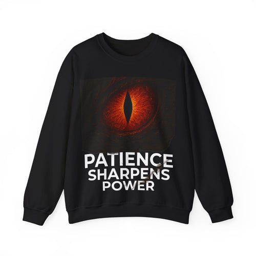 Dragon Motif Crewneck — "Patience & Power" Motivational Sweatshirt